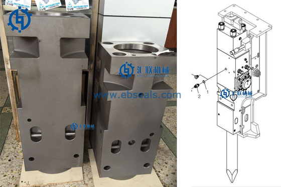 Anti OEM hydraulique corrosif de Front Head Cylinder de pièces de rechange de briseur disponible