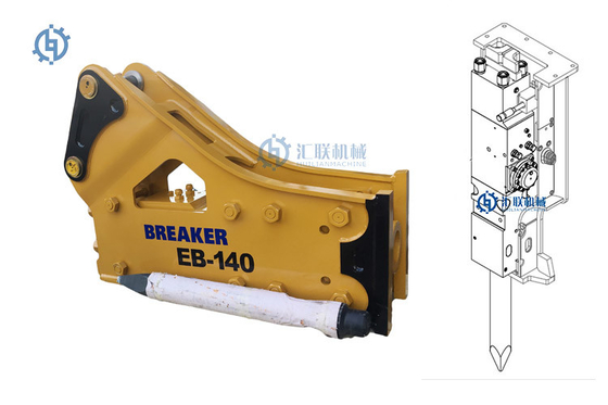 EB140 type latéral supérieur excavatrice hydraulique Attachment SB81 du marteau 25t de briseur de roche